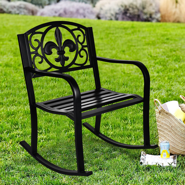 Bloomsbury Market Akshara Metal Outdoor Rocking Chair & Reviews Wayfair